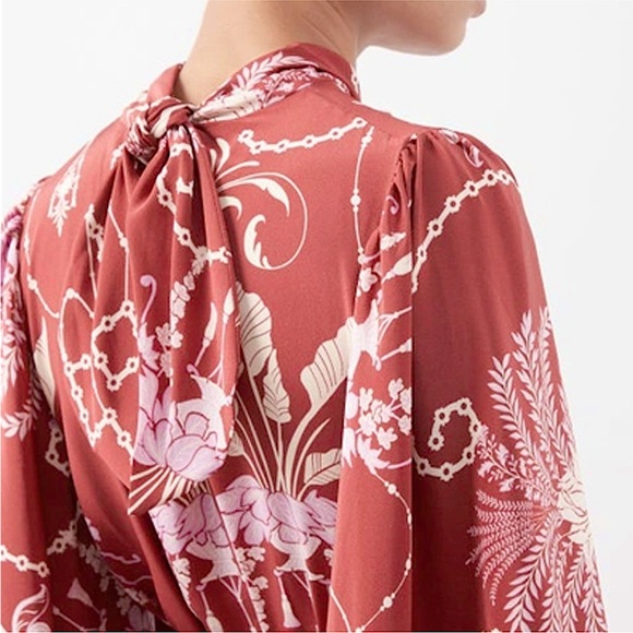 NEW Johanna Ortiz Hanging Plants Silk Tunic Dress - Size 4 - Picture 12 of 15